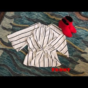 ‼️SEND OFFERS‼️Striped Tie-Front Shirt